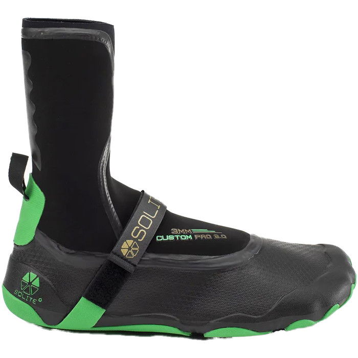 2024 Solite Custom Pro 2.0 3mm Wetsuit Boots 21001 - Green / Black